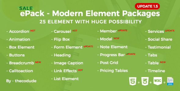 ePack - 25 CSS3 Ultimate Element Packages